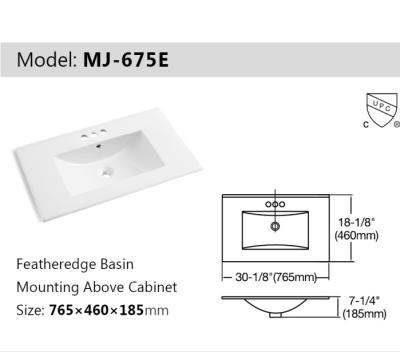 China Shampoo sink ceramic bathroom cabinet basin 675E for sale