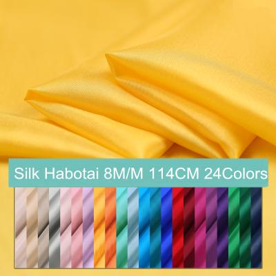 China Organic Silk Habotai Fabric Solid Color Dyed 100% Silk Fabric For Dress Scarf Habutai Silk Fabric for sale