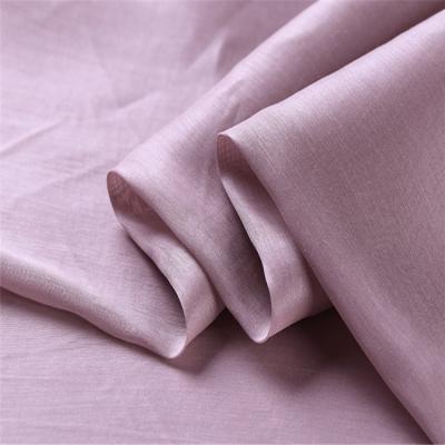 China Blend Fabric 40% 60% Organic Plain Dyed Silk Linen Silk Canvas For Dress Women Natural Fabric for sale