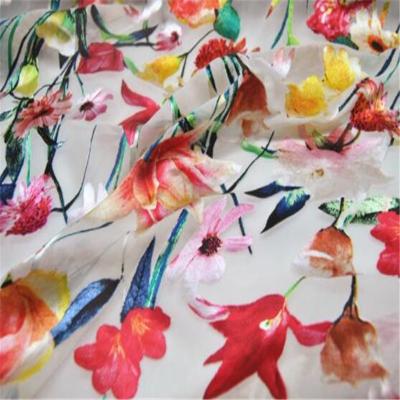 China New Next Design Fashion Flower Organic Silk Burnout Opal Silk Fabric For Lady Dress for sale