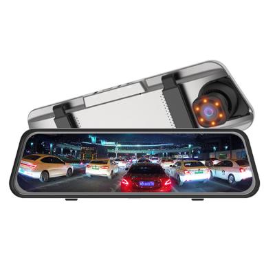 China Waterproof Advanced Car Monitor Driving Camera Recorder Dual Lens Car Track 1080p Rearview Mirror Dash Cam for sale