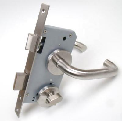 China SS304 European Stainless Steel Euro Lockset Fire Rated Mortise Belt Lock Body With Lever Handle for sale