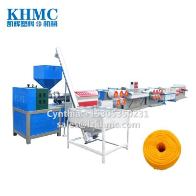 China Thread Press Twine Yarn Plastic Filament Making Machine / HDPE Rope Fishing Net Round Yarn Extruder Line for sale