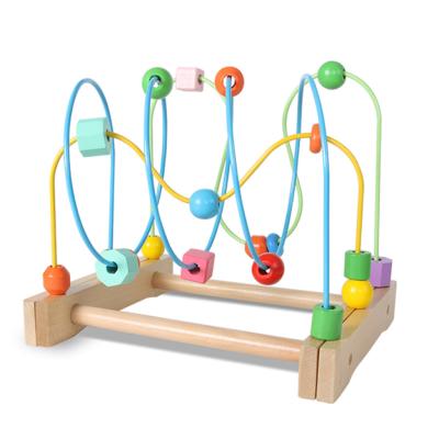 China Children's Fun Custom Early Educational Wooden Maze Speed ​​Round Beads Wire Baby Toys BLLN-2112 for sale