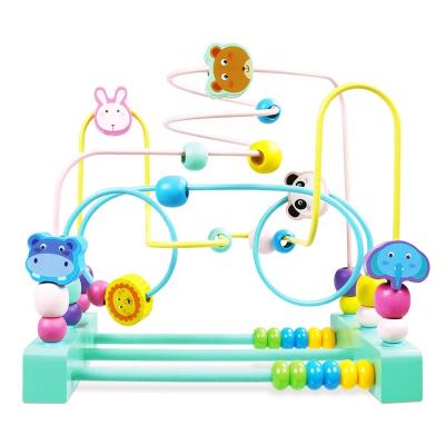 China Preschool Educational Toys Wholesale Macaron Animal Round Speed ​​Game Six Line Beads Educational Toys for sale