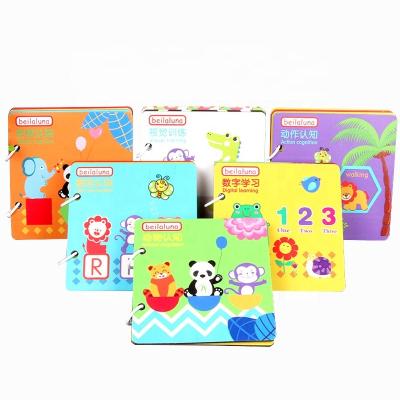 China Eductional Preschool Toys Cartoon Educational Jigsaw English Jigsaw Children's Animal Enlightenment Wooden Books for sale