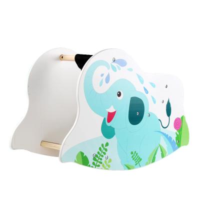 China Elephant Cartoon Children Chinese Rocking Horse Ride On Wooden Kids Room Swing Chair Baby Room Decoration for sale