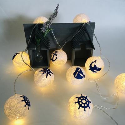 China Hot Product Holiday Light Outdoor Marine Style White Cotton Ball Indoor Decoration Led String Light For Party Wedding Decor for sale