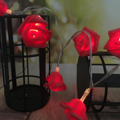 China Warehouse Valentine's Day Wedding Decoration Battery Operated Party 1.5M Led Rose Flower String Lights for sale