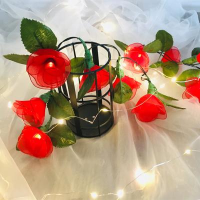 China New Product Ramadan Decorations Led Lights Red Rose Flowers Wedding Fairy Lights Holiday Light for sale