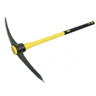 China South Africa Railway Steel Hand Digging Pickaxe With Yellow Fiberglass Handle For Construction for sale