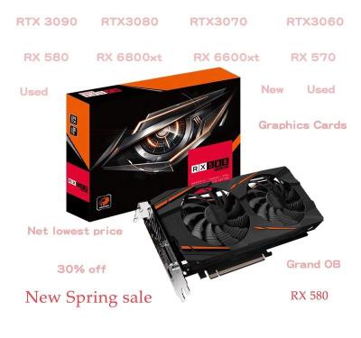 China Desktop New Used Graphics Cards RTX 3090 3080 3070 3060 GTX 1660S RX 580 8GB RX 6600 xt RTX 3090 Graphics Card for sale