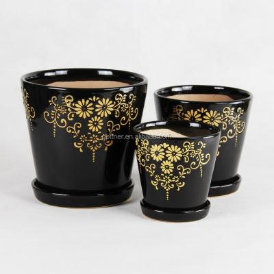 China Modern High Quality Ceramic Planter 001S-BEY Flowerpot Flower Pot Garden Potted Plant Pot for sale