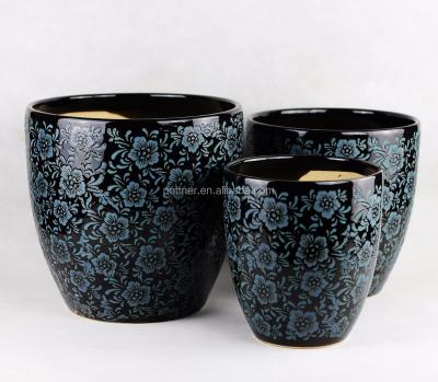 China Flowerpot Garden Potted Plant Pot Ceramic Planter 331BS-BD for sale