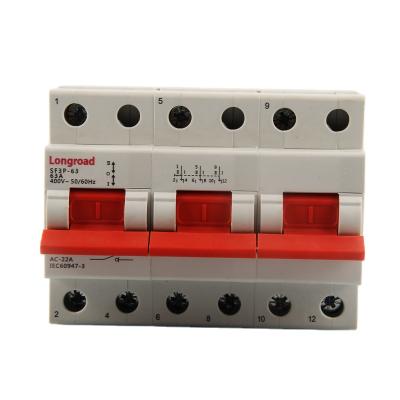 China Factory Price 16a 63a 100a Modular Manual Changeover Transfer Switch SF3P-63A for sale