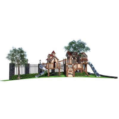 China Plastic playground that most popular children slide, large playground equipment city modeling for sale