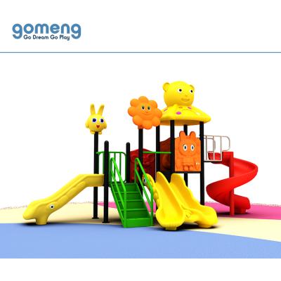 China Plastic Playground Simple Outdoor Playground Equipment With Kids Slide Swing Sets Square Tube Kids Cheap Hot Sale Toys for sale