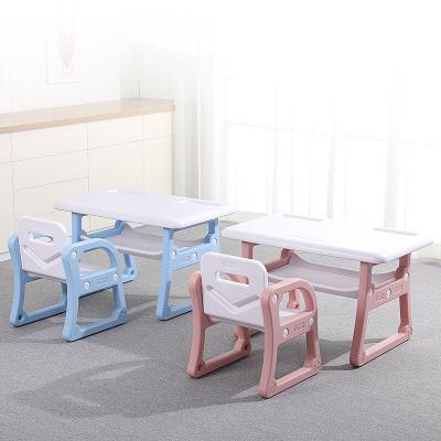 China Modern Kindergarten Home Kids Learning Furniture Kids Plastic Tables Chairs Set for sale