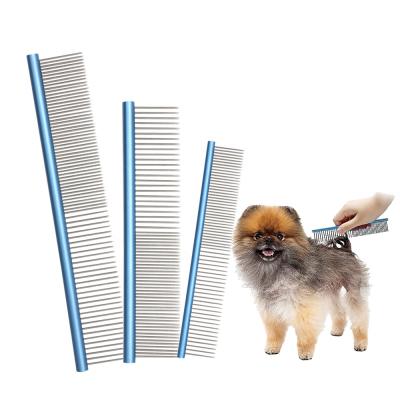 China Sustainable Wholesale Price Multiple Colors Anti Static Pet Stainless Steel Needle Metal Dog Comb for sale