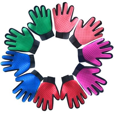 China Factory Wholesale Five Finger Pet Hair Remover Stocked Cat Dog Grooming Glove for sale