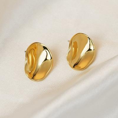 China New Arrival 925 FASHION Silver Needle Shiny Round Ear Studs Fashionable Simple Smooth Earrings For Women for sale