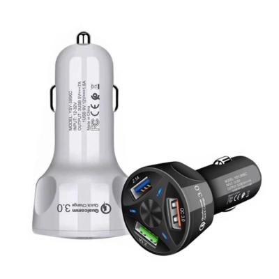 China Mobile Phone Tablet MP3 GPS QC3.0 Car Charger 3 USB Charger Car Fast Charging Charger for Apple Phone and Android Phone for sale