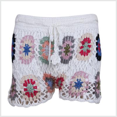 China Outdoor Crochet Women Anti-UV Shorts Embroidery Floral Swim Trunk for sale