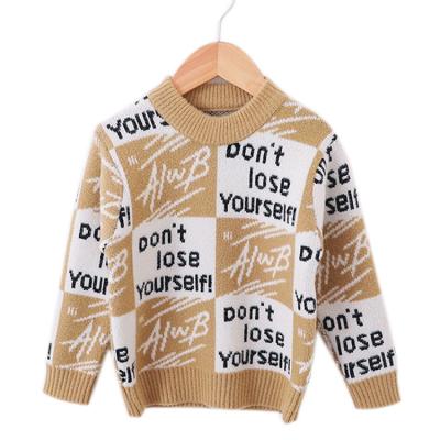 China Fashion Kids Sweater Boys And Girls Baby's Pullover Anti-Shrink Sweater With Letter Pattern For Children for sale