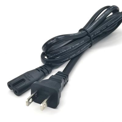 China Other Factory Direct 2 Pin Prong Plug Cable USA Approved AC Ties Lead US Electrical Power Cord for sale