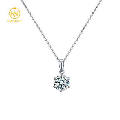 China FASHIONABLE custom vvs s925 sterling silver moissanite necklace pendant chain for women for sale