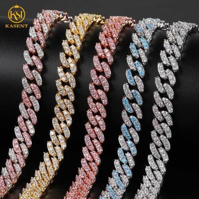 China Wholesale High Quality Miami Hiphop Hip Hop Necklace Iced Out Cuban Link Chain Necklace For Women Men for sale