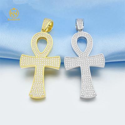 China Hiphop custom 925 silver vvs moissanite cross hip hop pendant hiphop pendant for sale