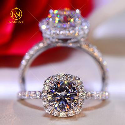 China FASHIONABLE Wholesale 1 Carat D VVS Simulation Moissanite Engagement Ring 925 Silver For Women for sale