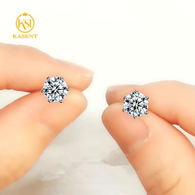 China CLASSIC High Quality 925 Sterling Silver Moissanite Stud Earring Women's Moissanite Earring Stud for sale