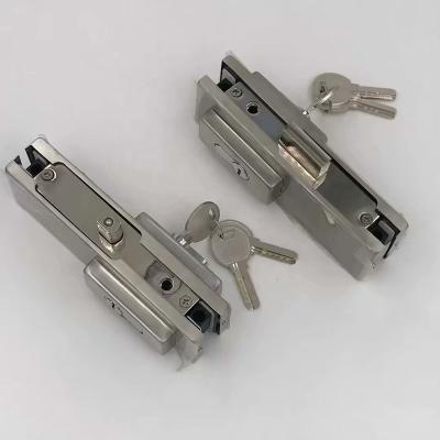 China Bottom Lock / Floor Spring Stainless Steel Glass Door Patch Lock Fixture for sale