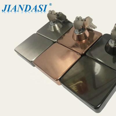 China Office Square Shape Stainless Steel Lock For Door Lock Central One Button Glass Easy Installed Side Lock for sale