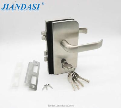 China Easy Installation Glass Door Lock With Lever Handle Glass To Wall Stainless Steel for sale