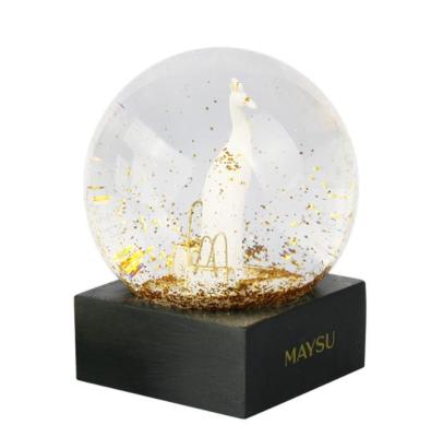 China Korean Fashion Crystal Ball Snow Globe Custom Glass Snow Ball From Europe For Guaduation Gifts for sale