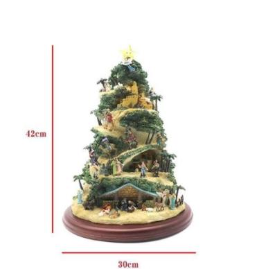 China Europe Hot Selling European And American Song Resin Christmas Lights Christmas Tree Ornament Religious Gifts for sale