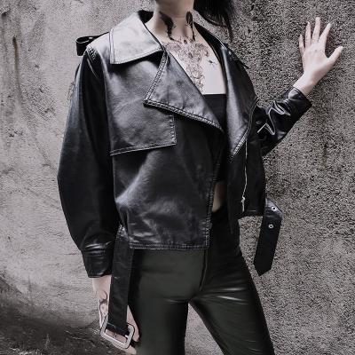 China China Waterproof Factory Hot Sales Ladies Waterproof Pu Leather Jacket Black Low MOQ Streetwear Shorts for sale