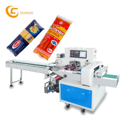 China Horizontal Food Flow Food Noodle Pasta Donut Sausage Packing Machine for sale