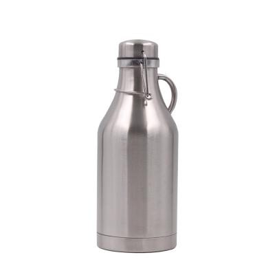 China Workable Cheap Price 1L 32oz Stainless Steel Double Wall Flip Factory Outlet Top Lid Insulated Mini Pressurized Beer Keg Wine Shaker for sale