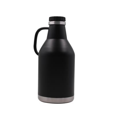 China Durable 64oz Stainless Steel Double Wall Vacuum Beer Shaker With Matte Black Powder Coating for sale