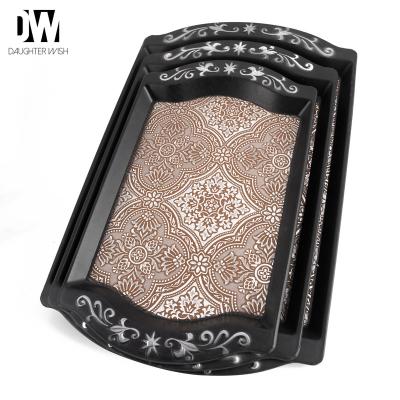 China Manufacturer Wholesale High Quality Custom Hotel Serving Melamine Tea Tray DS055 for sale