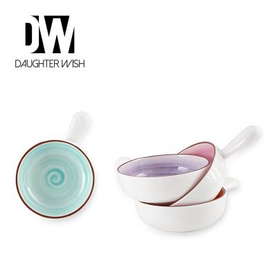 China Sustainable Unbreakable High Quality New Products Roll Handle Printing Melamine Custom Dinner Bowls for sale