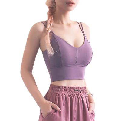 China LOGO New Bra Lady Sport Yoga Wear One-shoulder Vest Pant Panty Pure Color Viable Custom Made Short Set for sale