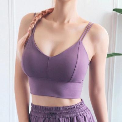 China New Design Full Figure Bra Zipper Cross Back Front Strappy Back Crop Sports Bra Viable Crop Bras for sale