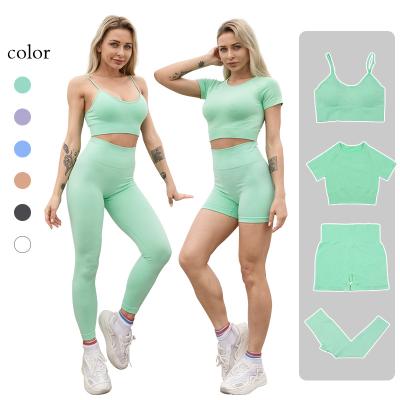 China Breathable Interesting Active Fitness Apparel Seamless Stretch Workout Yoga Wear Womens Sports Set for sale