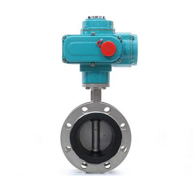 China Flange General Electrical Connection Butterfly Valve Gasket Explosion Proof Cast Steel Metal Stainless Steel Regulating Butterfly Valve for sale