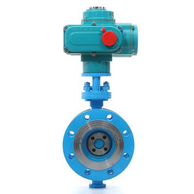 China Flange General Connection Proportional Adjustment Butterfly Valve Cast Electric And Steam Steel Triple Eccentric Oil Control Valve for sale